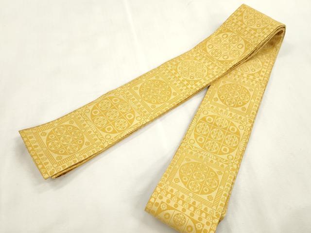 平和屋着物●男性 角帯 幾何学文 正絹 逸品 CABH6763dy