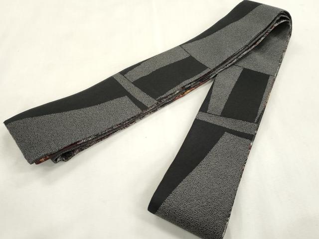 平和屋着物●男性 両面 角帯 幾何学文 正絹 逸品 CABH6765dy