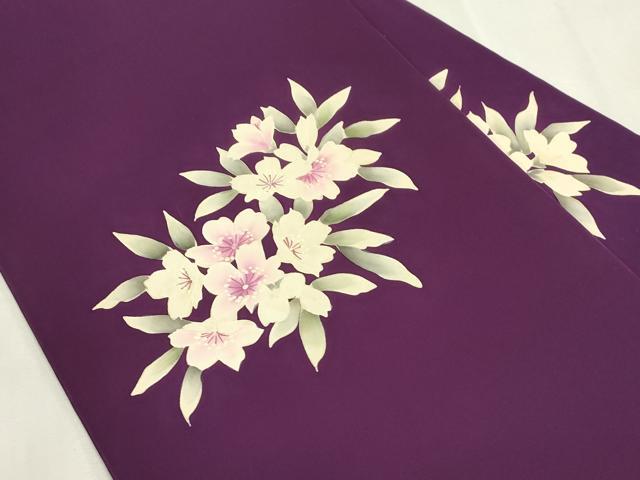 平和屋着物●塩瀬 九寸名古屋帯 草花文 正絹 逸品 CABH6778dy