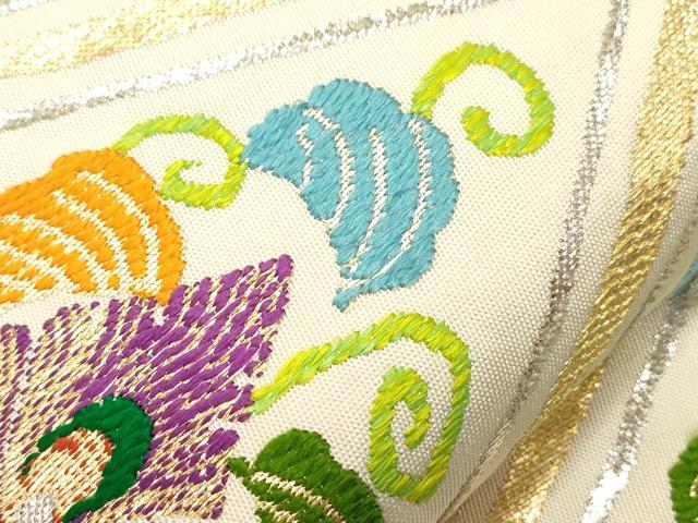 平和屋着物●龍村平蔵製 六通柄 本袋帯 御所菱 金銀糸 正絹 逸品 CABH6792dy