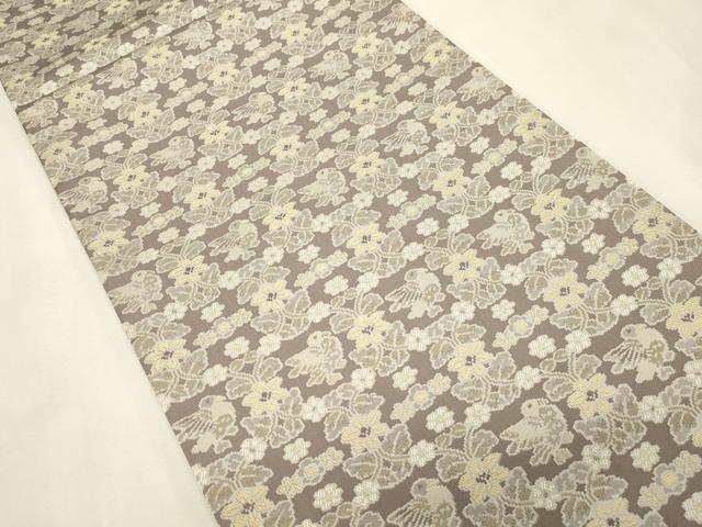 平和屋着物●両面 全通柄袋帯 経錦 花鳥文 正絹 逸品 未使用 CABH6793dy
