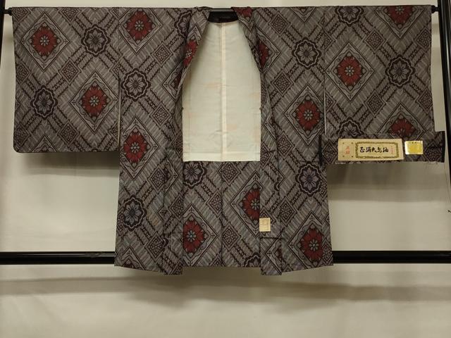 平和屋着物#大島紬 羽織 花菱文 証紙付き 正絹 逸品 未使用 CABH6804in