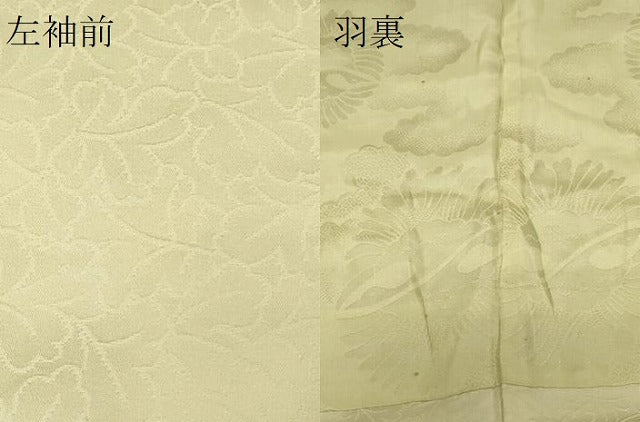 平和屋着物#羽織 色無地 葉づくし地紋 若芽色 正絹 逸品 CABH6814in