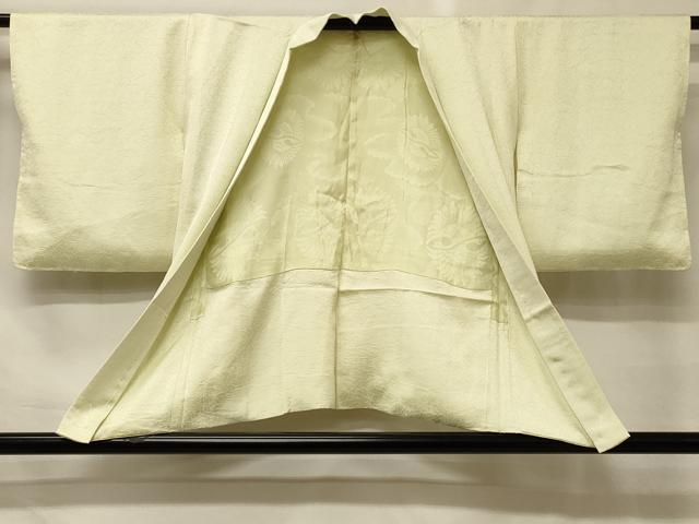平和屋着物#羽織 色無地 葉づくし地紋 若芽色 正絹 逸品 CABH6814in