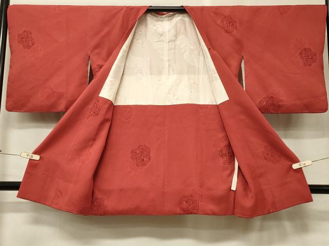 平和屋着物#道行コート 地紋起こし 絵皿花文 正絹 逸品 CABH6815in