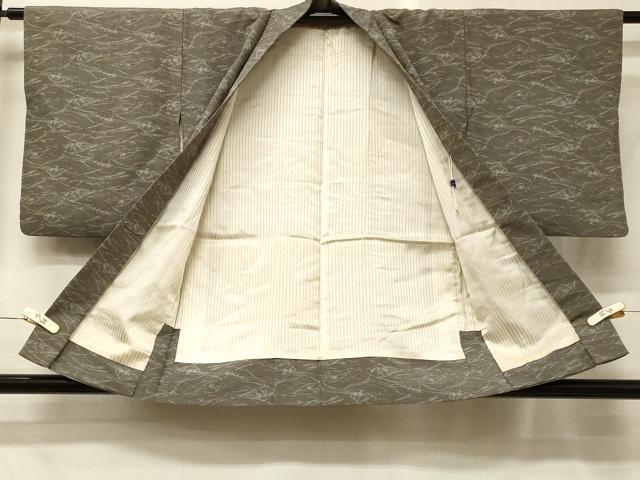 平和屋着物#羽織 お召地 草葉文 正絹 逸品 CABH6818in