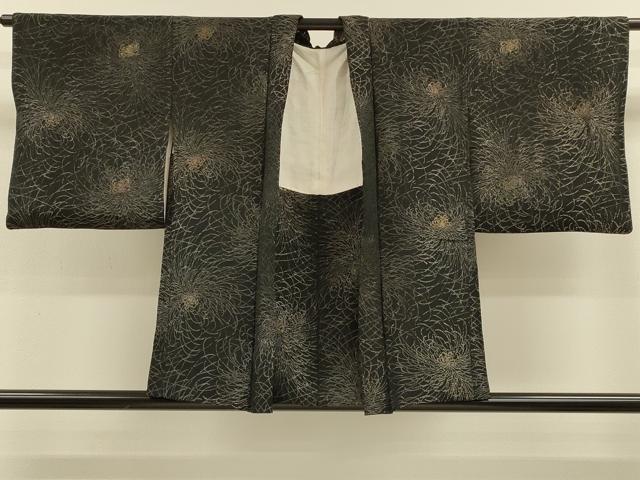 平和屋着物#羽織 寿光織 乱菊 黒地 金銀糸 正絹 逸品 CABH6822in