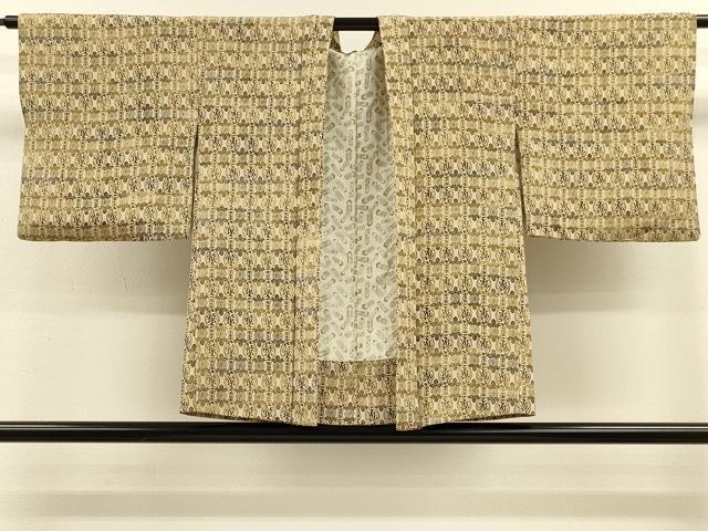 平和屋着物#羽織 型染め 立涌草花文 正絹 逸品 CABH6825in