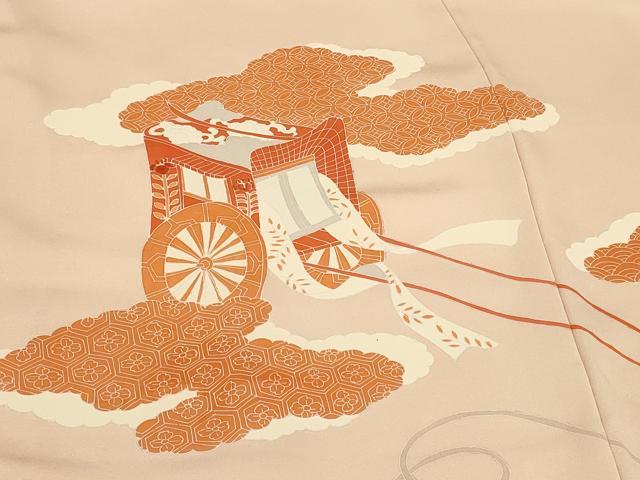 平和屋着物#羽織 雲取り御所車文 正絹 逸品 未使用 CABH6831in