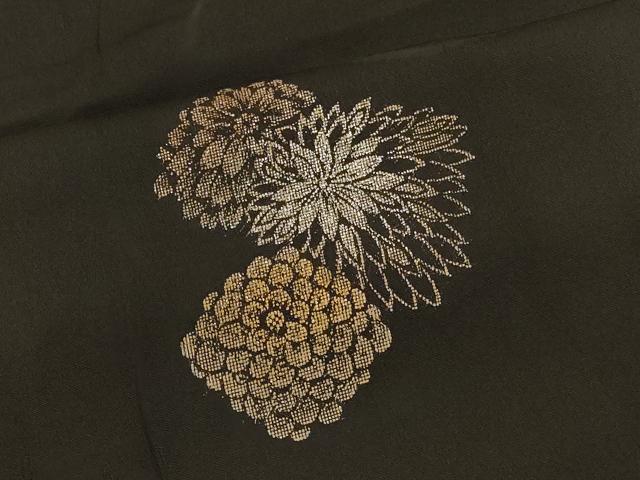 平和屋着物#羽織 乱菊 黒地 金銀彩 正絹 逸品 CABH6838in