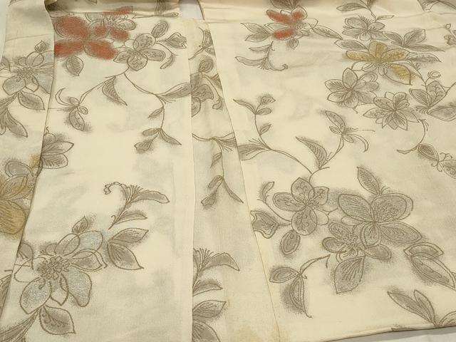 平和屋着物#羽織 寿光織 草花文 金銀糸 正絹 逸品 CABH6853in