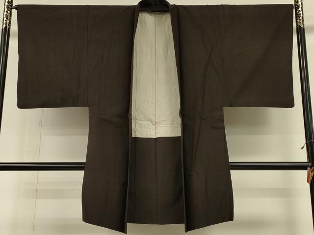 平和屋着物#男性 紬 長羽織 縞 正絹 逸品 CABH6871in