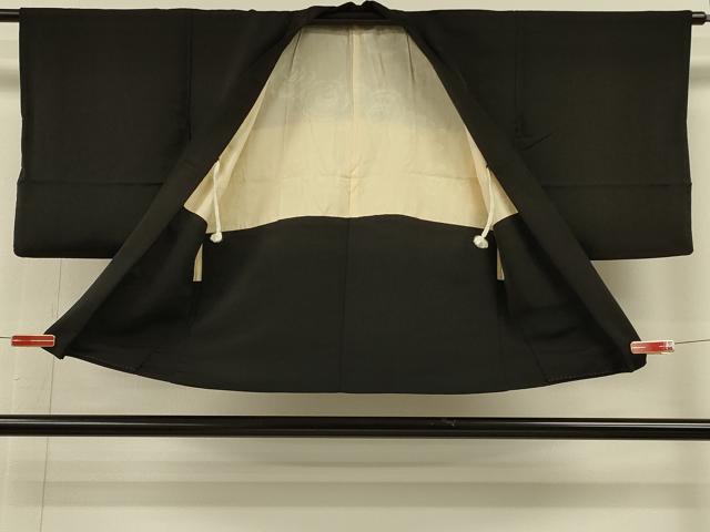平和屋着物#羽織 寿光織 霞葉づくし文 黒地 金糸 正絹 逸品 CABH6872in