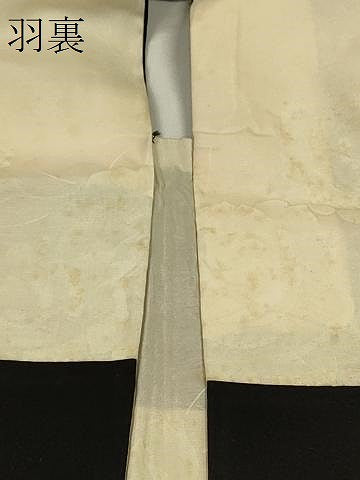 平和屋着物#羽織 寿光織 霞葉づくし文 黒地 金糸 正絹 逸品 CABH6872in