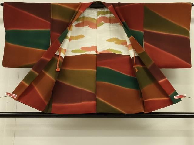 平和屋着物#羽織 切嵌文 暈し染め 鬼しぼ縮緬 正絹 逸品 CABH6883in