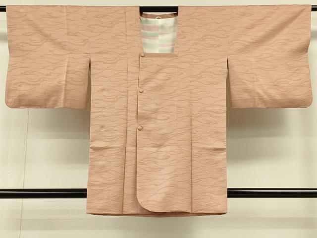 平和屋着物#道行コート 色無地 霞地紋 宍色 正絹 逸品 CABH6884in