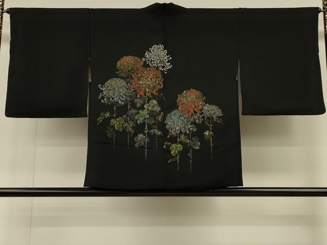 平和屋着物#羽織 寿光織 乱菊 黒地 金銀糸 正絹 逸品 CABH6897in