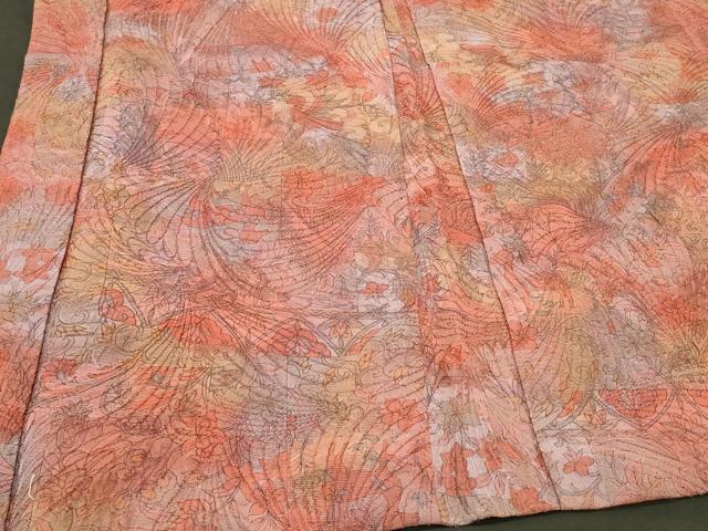 平和屋着物#羽織 切嵌動物更紗花文 暈し染め 正絹 逸品 CABH6910in