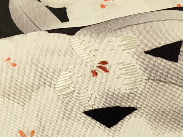 平和屋着物#羽織 刺繍 草花文 黒地 正絹 逸品 未使用 CABH6927in