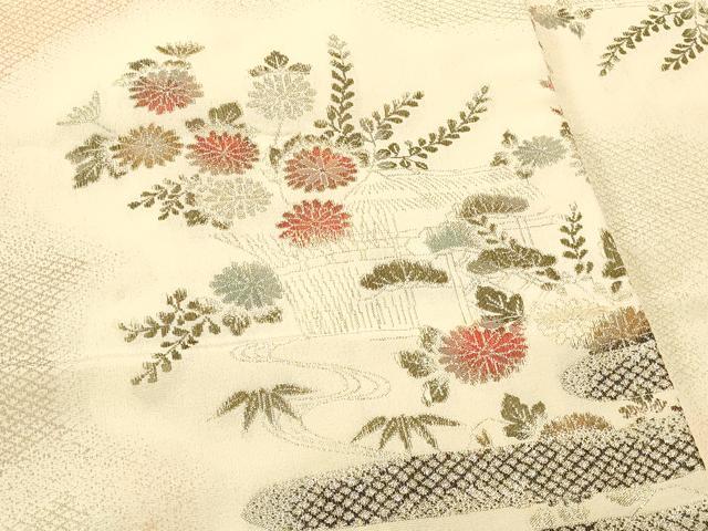 平和屋着物#羽織 寿光織 エ霞風景花文 金糸 正絹 逸品 CABH6937in