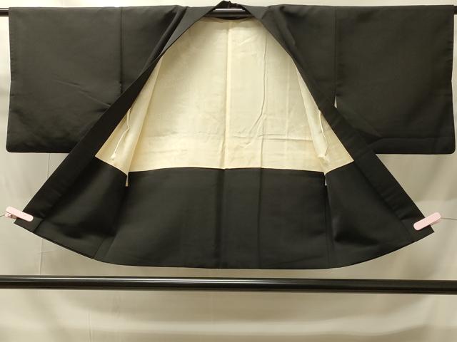 平和屋着物#羽織 寿光織 風景草花文 黒地 金糸 正絹 逸品 CABH6938in