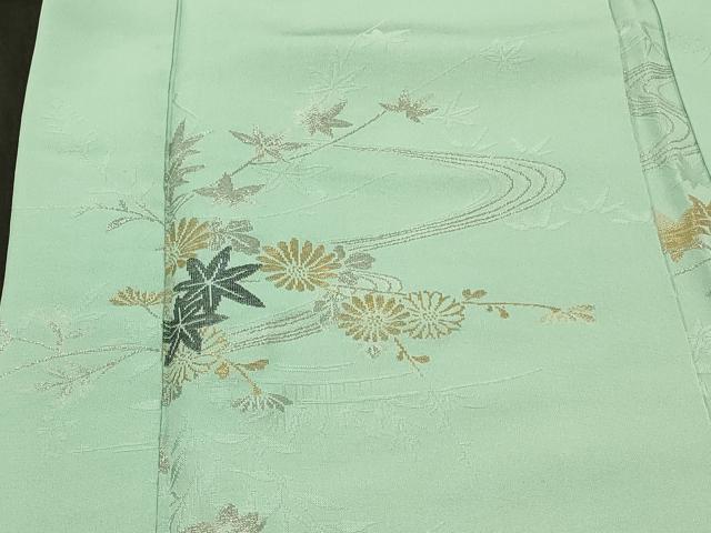 平和屋着物#羽織 寿光織 流水草花文 金銀糸 正絹 逸品 CABH6943in