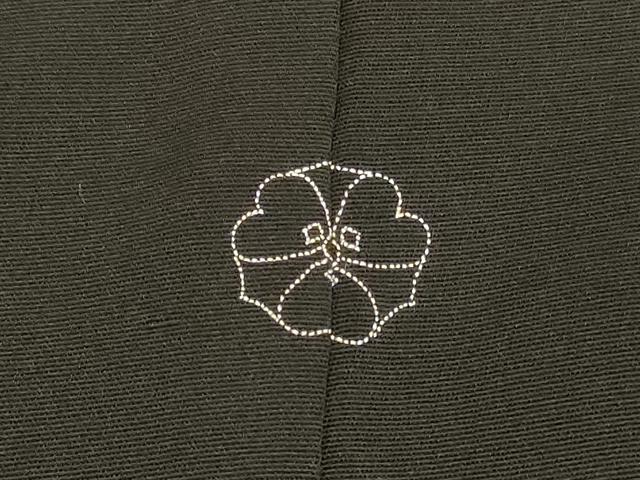 平和屋着物#羽織 刺繍 地紙吉祥草花文 黒地 金彩 正絹 逸品 CABH6952in