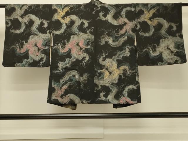 平和屋着物#羽織 寿光織 霞文 黒地 金銀糸 正絹 逸品 CABH6965in