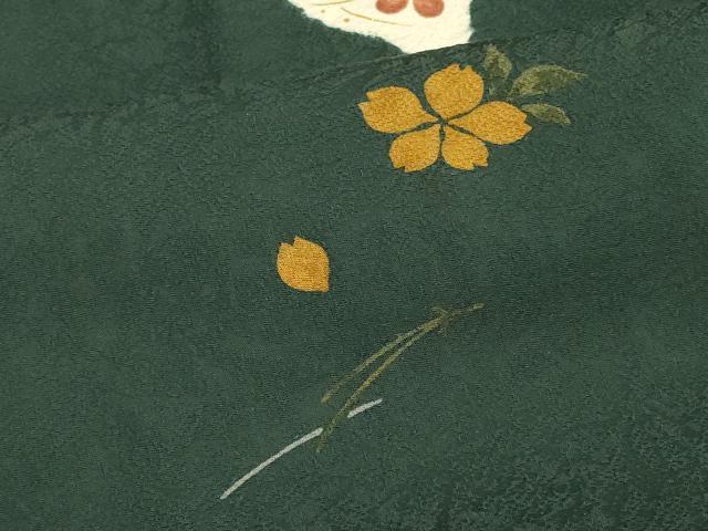 平和屋着物#道中着 草花文 兎 金彩 ロング丈 正絹 逸品 CABH6969in