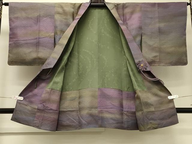平和屋着物#道中着 立波地紋 暈し染め ロング丈 正絹 逸品 未使用 CABH6970in