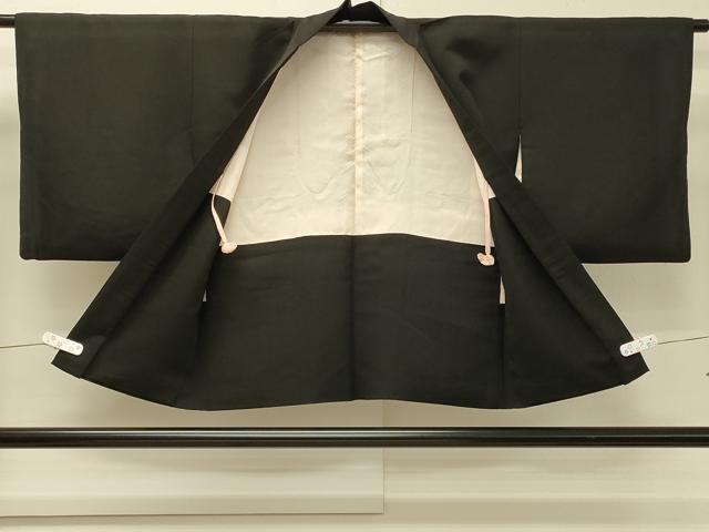 平和屋着物#羽織 寿光織 雲取り片輪車花文 黒地 金銀糸 正絹 逸品 CABH6981in