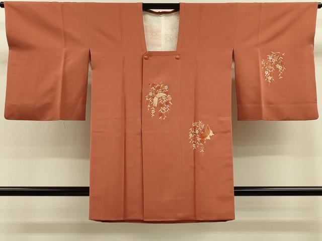 平和屋着物∞道行コート 駒刺繍 総刺繍 舞蝶枝垂れ花文 金糸 正絹 逸品 CABH6995in