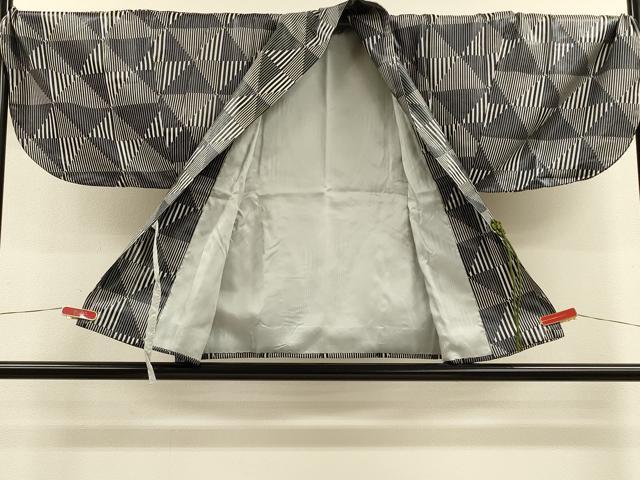 平和屋着物∞男性 道中着 幾何学文様 キングサイズ 正絹 逸品 CABH6998in