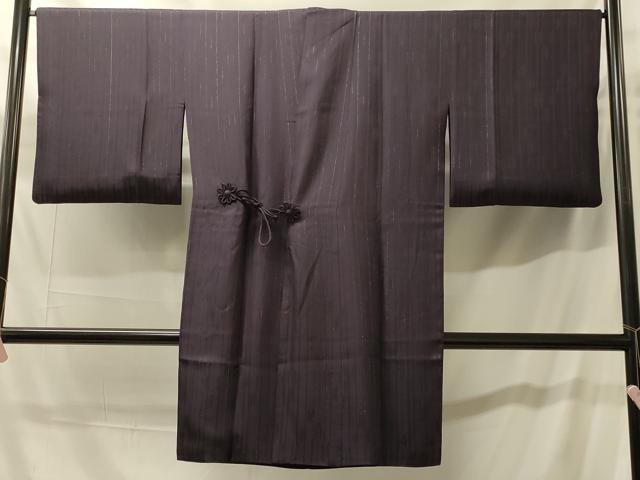 平和屋着物#道中着 リバーシブル 間道 黒地 金糸 ロング丈 正絹 逸品 CABH7003in