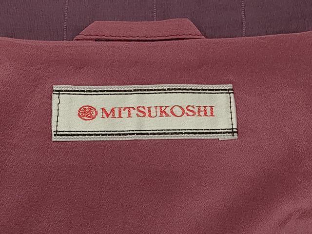 平和屋着物#道行コート 雨コート 単衣 横段文 三越扱い 反端付き ロング丈 正絹 逸品 CABH7017in