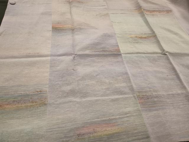 平和屋着物#染色家 岩浅公展 道行コート 単衣 霞文 野産ぜんまい 暈し染め 反端付き ロング丈 正絹 逸品 未使用 CABH7029in