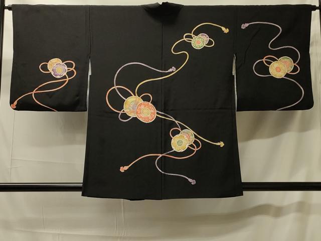 平和屋着物#羽織 鼓文 黒地 金彩 正絹 逸品 CABH7036in