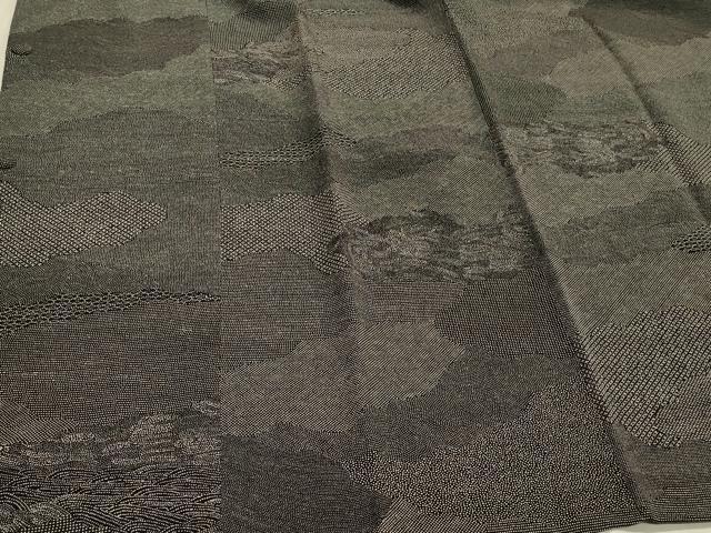 平和屋着物#道行コート 切嵌吉祥文 黒地 正絹 逸品 CABH7042in