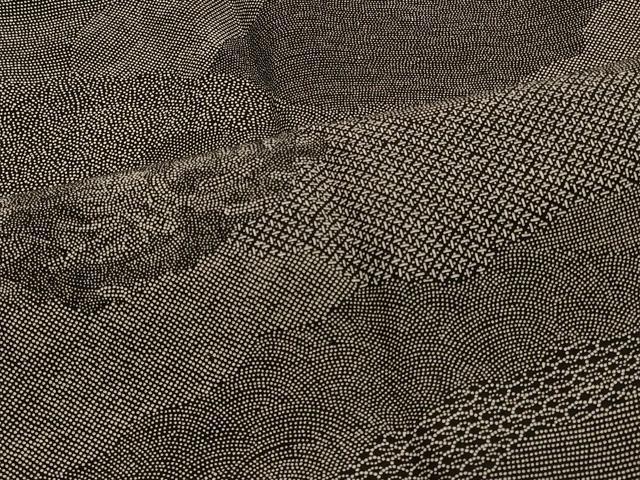 平和屋着物#道行コート 切嵌吉祥文 黒地 正絹 逸品 CABH7042in