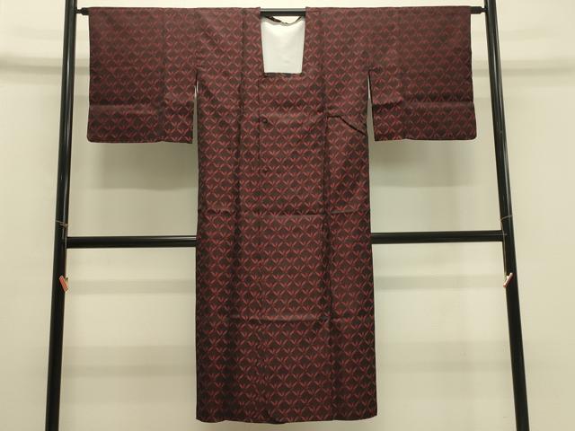 平和屋着物#道行コート 雨コート 単衣 七宝草葉文 ロング丈 正絹 逸品 CABH7048in