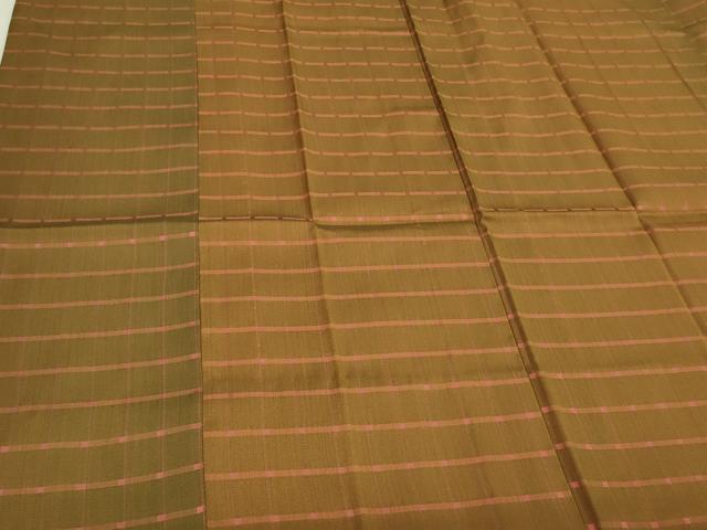 平和屋着物#道行コート 雨コート 単衣 格子 暈し染め ロング丈 正絹 逸品 未使用 CABH7050in