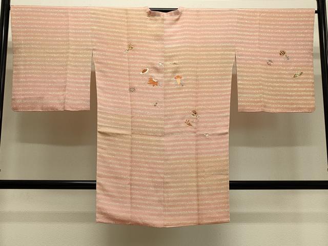 平和屋着物#道行コート 駒刺繍 横段宝尽くし文 暈し染め 金糸 高島屋扱い ロング丈 正絹 逸品 CABH7056in