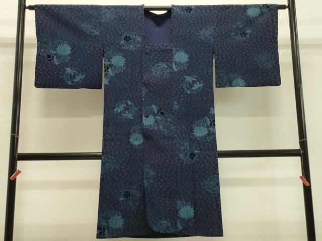 平和屋着物#道行コート 輪奈織 草花丸文 ロング丈 正絹 逸品 CABH7063in