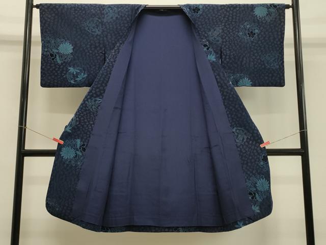 平和屋着物#道行コート 輪奈織 草花丸文 ロング丈 正絹 逸品 CABH7063in