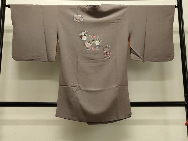 平和屋着物#コート作家 三本賢 道行コート 花鳥文 正絹 逸品 CABH7078in
