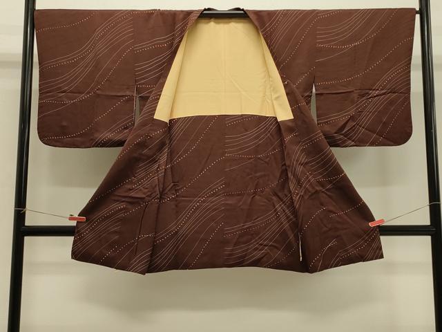 平和屋着物#道行コート 流線文 ロング丈 正絹 逸品 CABH7085in
