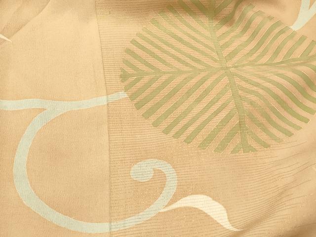 平和屋着物#道行コート 花唐草文 金糸 ロング丈 正絹 逸品 CABH7087in