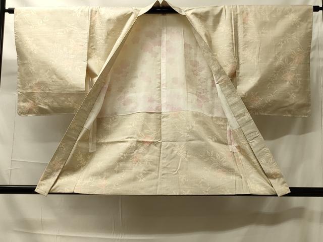 平和屋着物#本場大島紬 白大島 羽織 草花文 正絹 逸品 未使用 CABH7099in