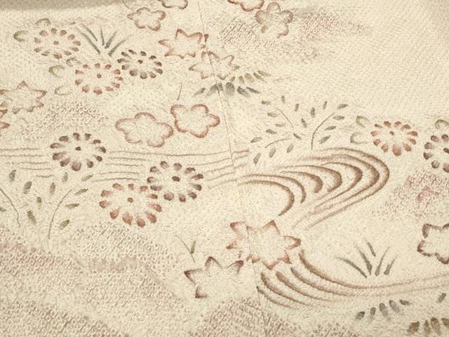 平和屋着物#名門 藤娘きぬたや・総絞り 羽織 流水草花文 正絹 逸品 CABH7106in
