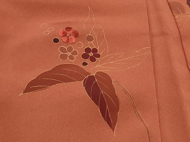 平和屋着物#羽織 刺繍 枝花文 金彩 正絹 逸品 未使用 CABH7115in